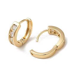 Brass Micro Pave Cubic Zirconia Hoop Earring&nbsp;EJEW-L271-20KCG-06