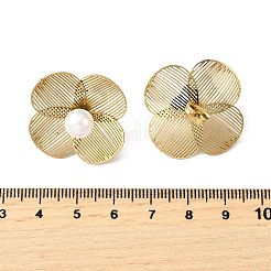 304 Stainless Steel Plastic Imitation Pearl Stud Earrings&nbsp;EJEW-D308-07G