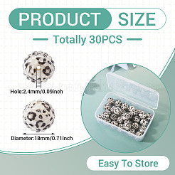 30Pcs Round Resin Rhinestone Beads&nbsp;OACR-TA0004-28A