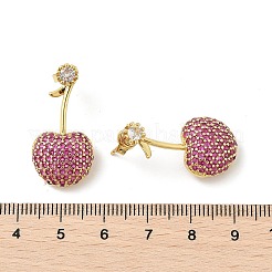 Cherry Brass Micro Pave Cubic Zirconia Stud Earrings&nbsp;EJEW-M077-12G-01