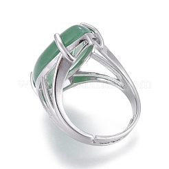 Adjustable Natural & Synthetic Gemstone Finger Rings&nbsp;RJEW-I068-C-1