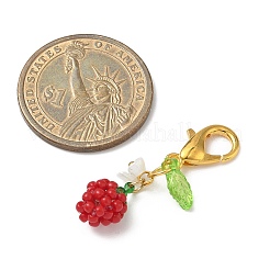 Apple Glass Seed Beads Pendant Decorations&nbsp;HJEW-MZ00354