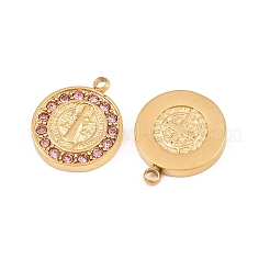 304 Stainless Steel Rhinestone Pendants&nbsp;STAS-Z202-05G-01