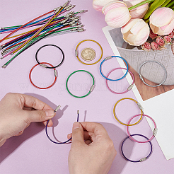 32Pcs 8 Colors Heavy Duty Stainless Steel Wire Cable Keychains&nbsp;FIND-UN0009-29
