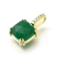 Dyed Natural Green Jade Faceted Pendants&nbsp;KK-U072-35G-02