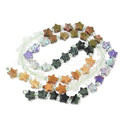 5 Styles Synthetic Imperial Jasper & Natural Topaz Jade & Quartz Crystal & Unakite & Kambaba Jasper Beads Strands&nbsp;G-D095-A01