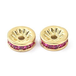 Brass Fuchsia Cubic Zirconia Beads&nbsp;ZIRC-C022-08G