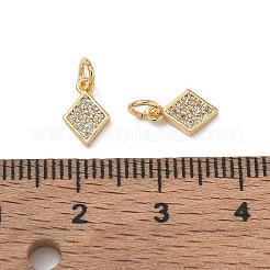 Brass Micro Pave Clear Cubic Zirconia Charms&nbsp;CU-CBA746B-04G