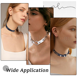 4Pcs 4 Styles Adjustable Gothic PU Leather Alloy Heart Spike Rivet Choker Necklaces for Women&nbsp;NJEW-CL0001-18