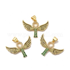 Rack Plating Eco-Friendly Brass Micro Pave Cubic Zirconia Pendants&nbsp;KK-A177-07G