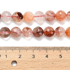 Grade A Natural Red Hematoid Quartz/Ferruginous Quartz Beads Strands&nbsp;G-L642-F03-8mm