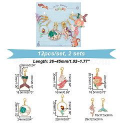 Mermaid Theme Pendant Crochet Lobster Clasp Charms&nbsp;HJEW-AB00402