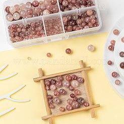 340Pcs 4 Style Natural Strawberry Quartz Round Beads&nbsp;G-LS0001-54