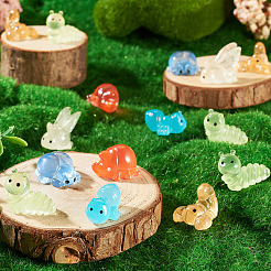48Pcs 6 Styles Luminous Resin Figurine&nbsp;DJEW-TA0001-42
