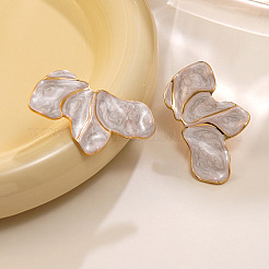 304 Stainless Steel Petaline Stud Earrings&nbsp;EJEW-D347-01G
