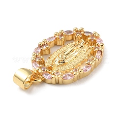 Brass Micro Pave Cubic Zirconia Pendants&nbsp;KK-P233-05G-02