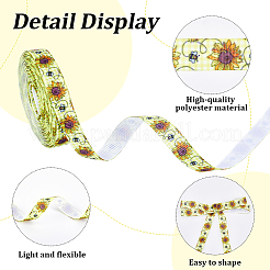 Polyester Bees Printed Grosgrain Ribbons&nbsp;SRIB-WH20020-018A