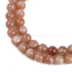 Natural Sunstone Round Bead Strands&nbsp;G-F266-11-8mm-01