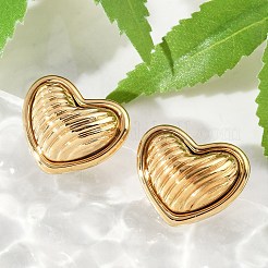 304 Stainless Steel Two Tone Heart Stud Earrings&nbsp;EJEW-M073-09G