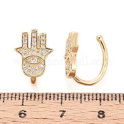 Brass Micro Pave Clear Cubic Zirconia Cuff Earrings&nbsp;EJEW-T047-72G