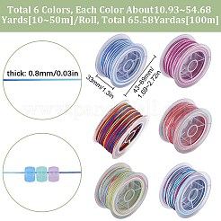 6 Rolls 6 Colors Segment Dyed Polyester Thread&nbsp;NWIR-SC0001-02