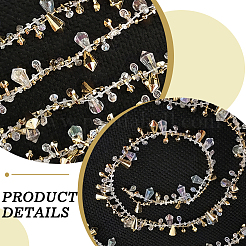 1 Roll Handmade Resin Teardrop Beaded Chains&nbsp;DIY-CN0003-52B
