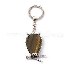 Owl Natural & Synthetic Gemstone Pendant Keychain&nbsp;KEYC-G056-01AS
