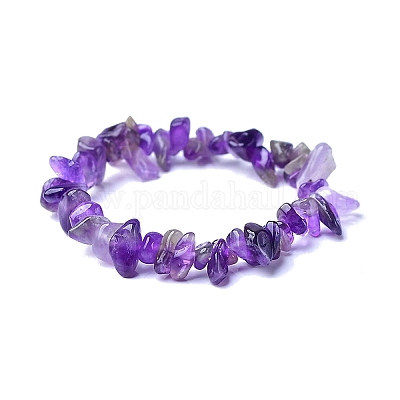 Natural Amethyst Stretch Bracelets&nbsp;PW-WG56138-01-1