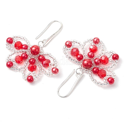 Butterfly Brass Dangle Earrings&nbsp;EJEW-MZ00265-1