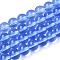 Transparent Glass Beads Strands, Round, Royal Blue, 8~8.5mm, Hole: 1.5mm, about 51~53pcs/strand, 14.96 inch~15.55 inch(38~39.7cm)