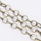 Iron Cable Chains, Textured, Unwelded, with Spool, Flat Oval, Nickel Free, Antique Bronze, 8x6x1mm, about 164.04 Feet(50m)/roll