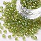 6/0 Glass Seed Beads, Trans. Colors Rainbow, Round, Green Yellow, 4mm, Hole: 1.5mm, about 1000pcs/100g