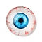 Halloween Translucent Resin Decoden Cabochons, Evil Eye, Deep Sky Blue, 18x5mm