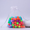 Rectangle Organza Drawstring Bags, White, 10x8cm