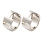Rack Plating Brass Plain Thick Hoop Earrings, Platinum, 17x18mm