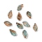 Glass Beads, Leaf, Camel, 12x6.5x5mm, Hole: 0.8mm
