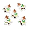 Christmas Theme Handmade Lampwork Beads, Christmas Trees, White, 25~26.5x18.5~22.5x6.5~7.5mm, Hole: 1.6~1.8mm