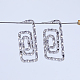 Spiral Rectangle Brass Stud Earrings&nbsp;CX5883-3