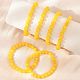Natural Yellow Jade Bead Stretch Bracelets&nbsp;BJEW-K212-B-038-4