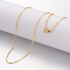 Ion Plating(IP) 304 Stainless Steel Necklace, Cable Chains, with Lobster Clasps, Golden, 17.72 inch(45cm), 1.5mm