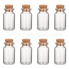 Glass Jar Glass Bottles, with Cork Stopper, Wishing Bottle, Bead Containers, Clear, 4x2.2cm, Inner Diameter: 1.3cm, Capacity: 10ml(0.34 fl. oz), Bottleneck: 1.5cm in diameter