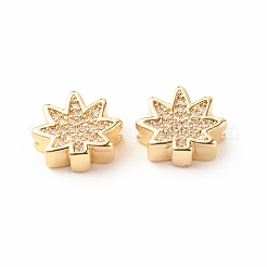 Rack Plating Brass Cubic Zirconia Beads&nbsp;KK-B051-05G