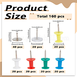 160Pcs 7 Styles Plastic & Steel & Iron Drawing Pins Sets&nbsp;OFST-LP0001-08