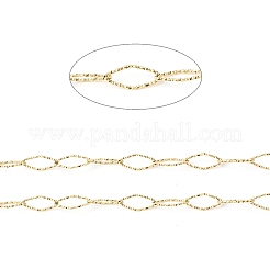 Ion Plating(IP) 304 Stainless Steel Textured Horse Eye Link Chains&nbsp;CHS-I020-01B-G