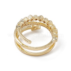 Clear Cubic Zirconia Arrow Open Cuff Ring&nbsp;RJEW-G276-09G
