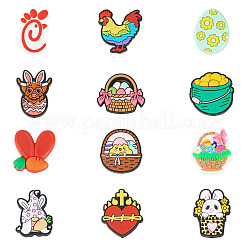 12Pcs 12 Styles Easter Silicone Focal Beads&nbsp;SIL-TA0002-56