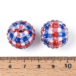 Independence Day Opaque Acrylic Round Beads&nbsp;OACR-T029-07C