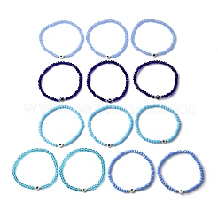 13Pcs Evil Eye Resin & Glass Beads Stretch Bracelets Sets&nbsp;BJEW-JB12367