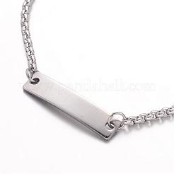 Tarnish Resistant 304 Stainless Steel ID Bracelets&nbsp;BJEW-K136-01P