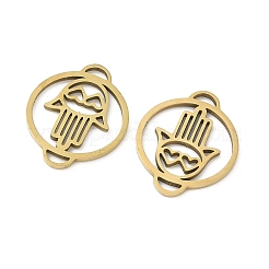 201 Stainless Steel Laser Cut Ring with Hamsa Hand Links&nbsp;STAS-P428-09G